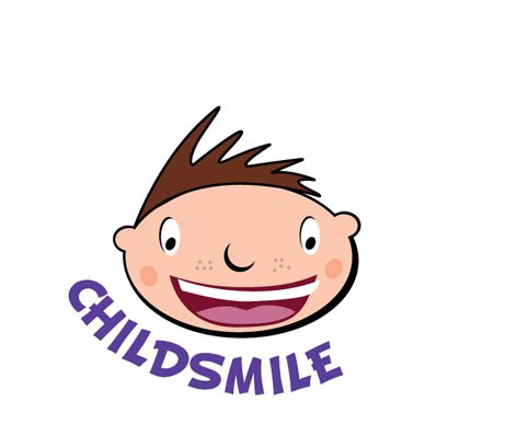 Image of the 'Childsmile' logo with an illustration of a smiling child on it.