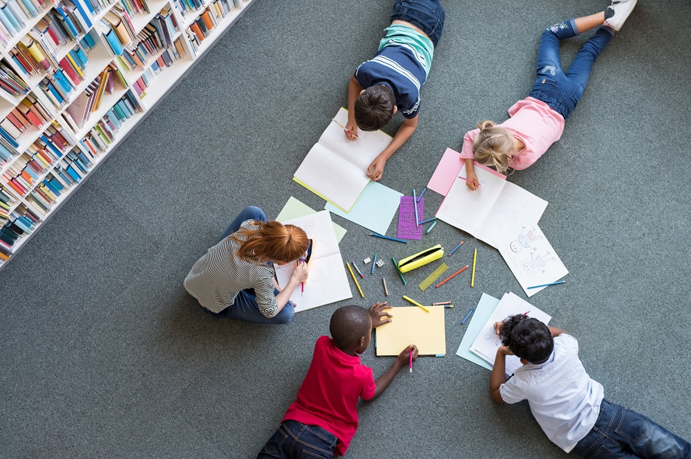 Children drawing in after school club