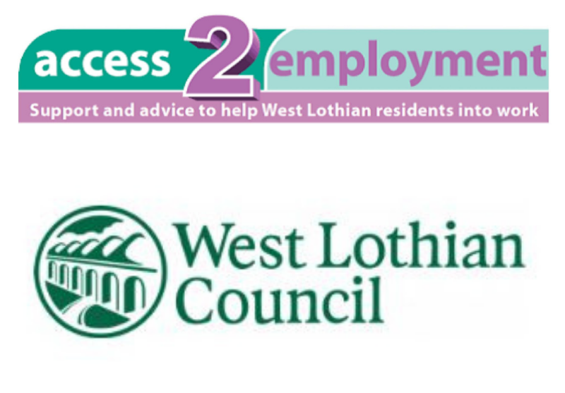 Access2Employment and West Lothian Council logos.