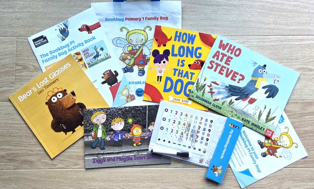 Contents of the P1 2026 Bookbug Bag.