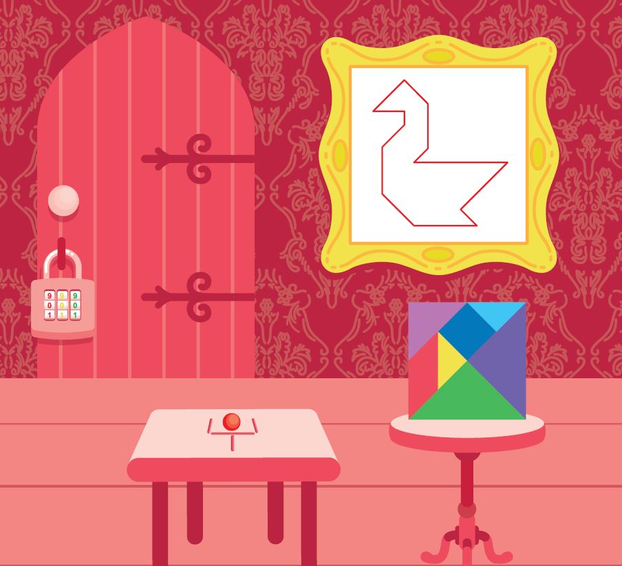 Image of a cartoon room where all of the walls and furniture are read.