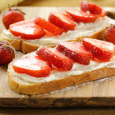 Photo of strawberries and cream sandwich 