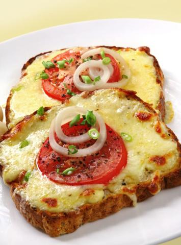 Photo of toasted cheese and tomato bread 