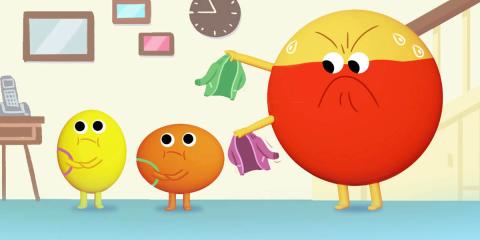 Cartoon of children being told off