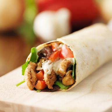 Photo of chicken and avocado wraps 