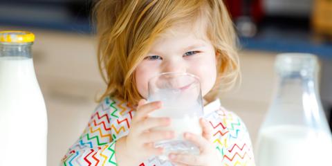 Toddler drinking milk