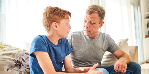 A father talking to his son